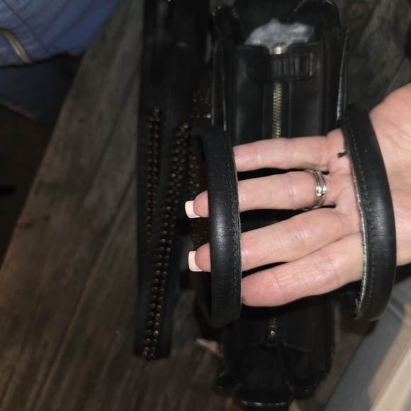 Coach SWAGER Black Studded Handbag - Picture 6 of 11